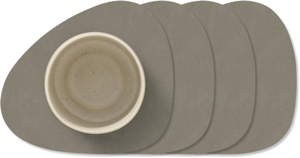 LIND DNA Underlag Nupo - Læder - Flint Grey - 13 x 11 cm - 4 Stk.
