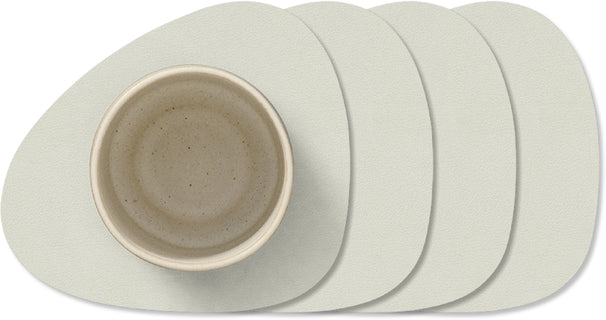 LIND DNA Underlag Nupo - Læder - Linen - 13 x 11 cm - 4 Styk