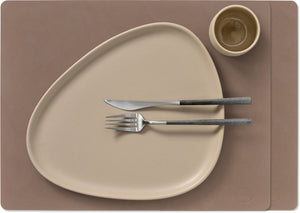 LIND DNA Placemats Nupo - Læder - Truffle - 45 x 35 cm - 2 Styk
