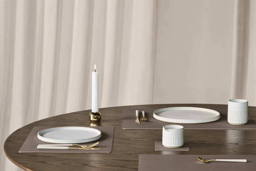 LIND DNA Placemats Nupo - Læder - Truffle - 45 x 35 cm - 2 Styk