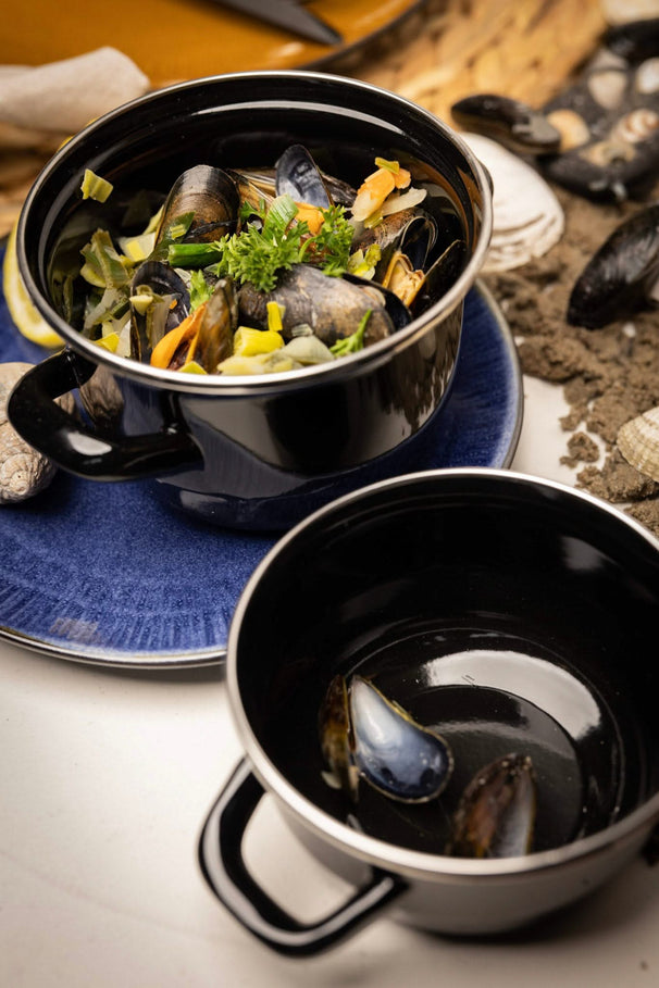 Cosy & Trendy Mosselpan - Emalje - Sort - ø 12 cm / 900 ml - emaljeret non-stick belægning