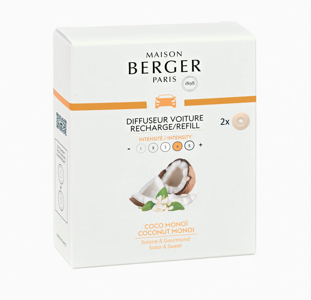 Maison Berger Navulling - til autoparfume - Coconut Monoi - 2 Stykker