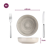 Cosy & Trendy Dybe Tallerkener / Pastatallerkener Baltic Grey ø 18 cm - 6 stk.