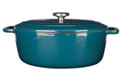Cosy & Trendy Braadpan med deksel Fontestic Gietijzer Green Heron Ovaal - 31 x 24 cm / 6 Liter - emaljeret non-stick belægning
