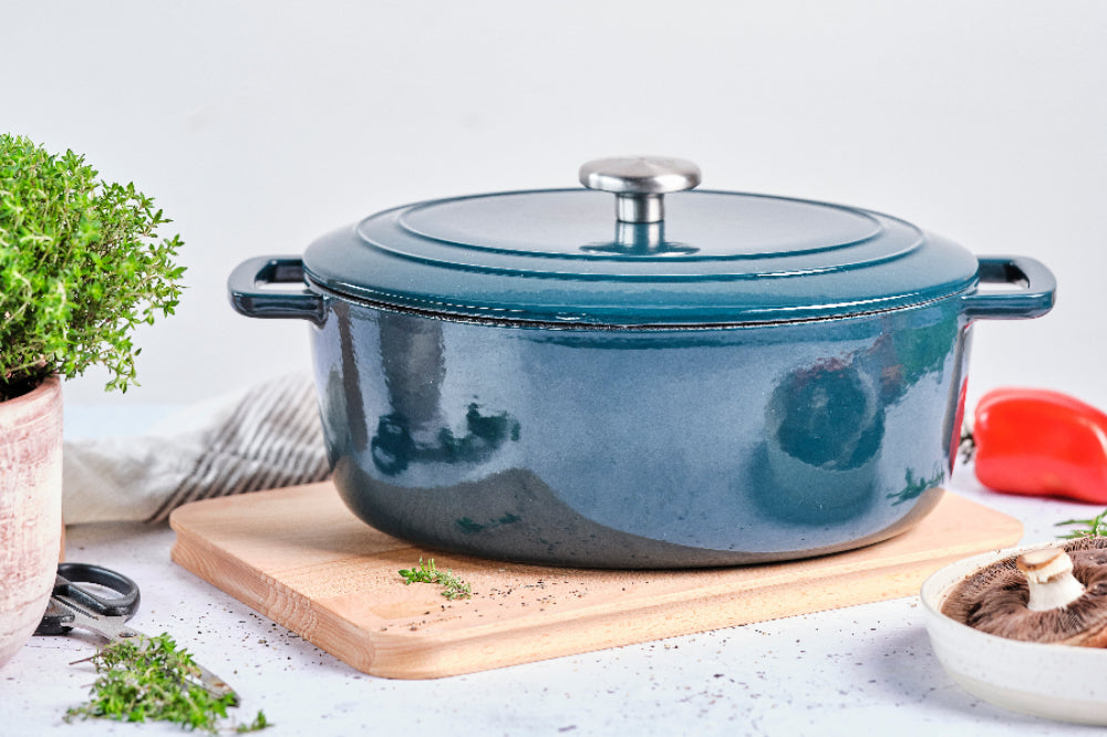 Cosy & Trendy Braadpan met deksel Fontestic Gietijzer Green Heron Ovaal - 31 x 24 cm / 6 Liter - sfeerbeeld 2
