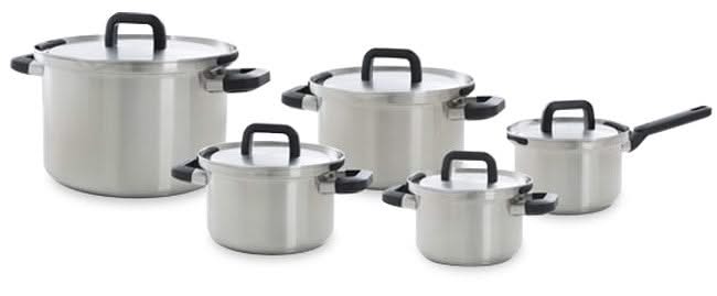 BK Pannenset Flow Cool 5-Delig - RVS - Kookpan ø 16, 18, 20, 24 cm & Steelpan ø 16 cm