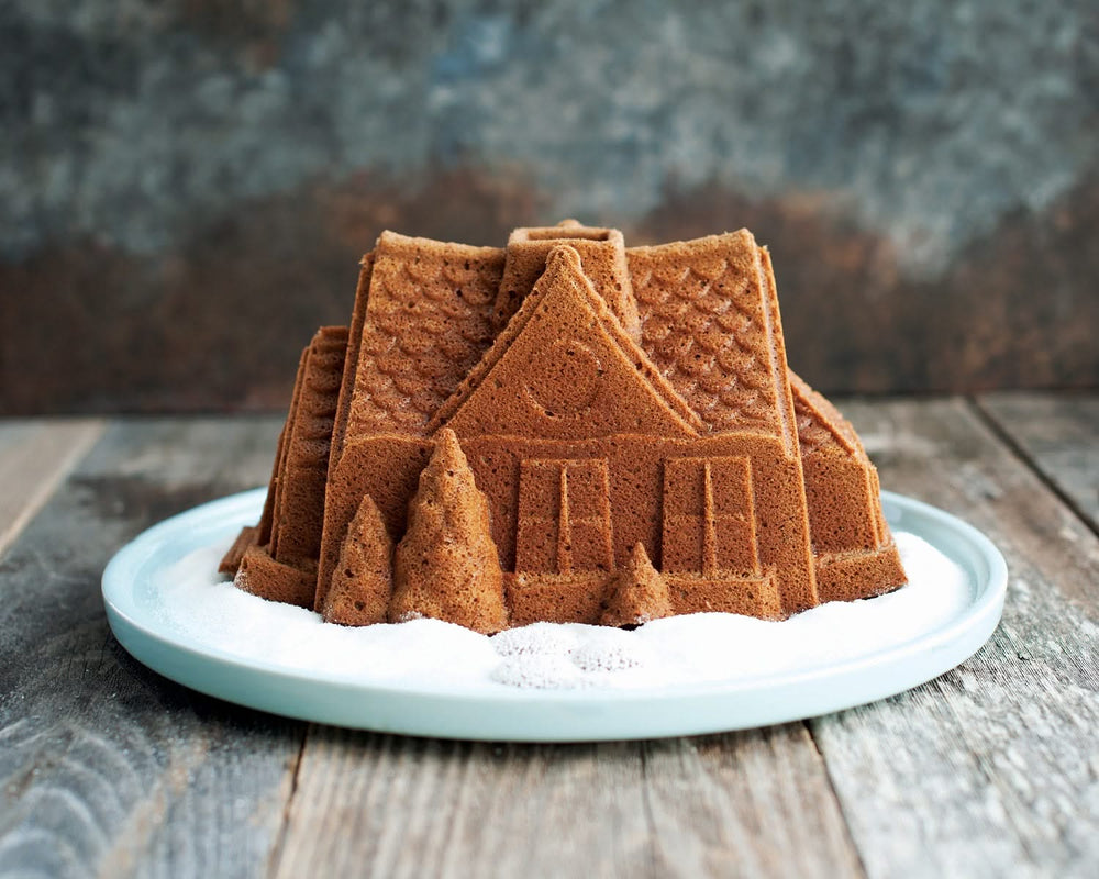 Nordic Ware Tulbandform Gingerbread House Bundt Sølv - Gietaluminium - 26 x 20 cm