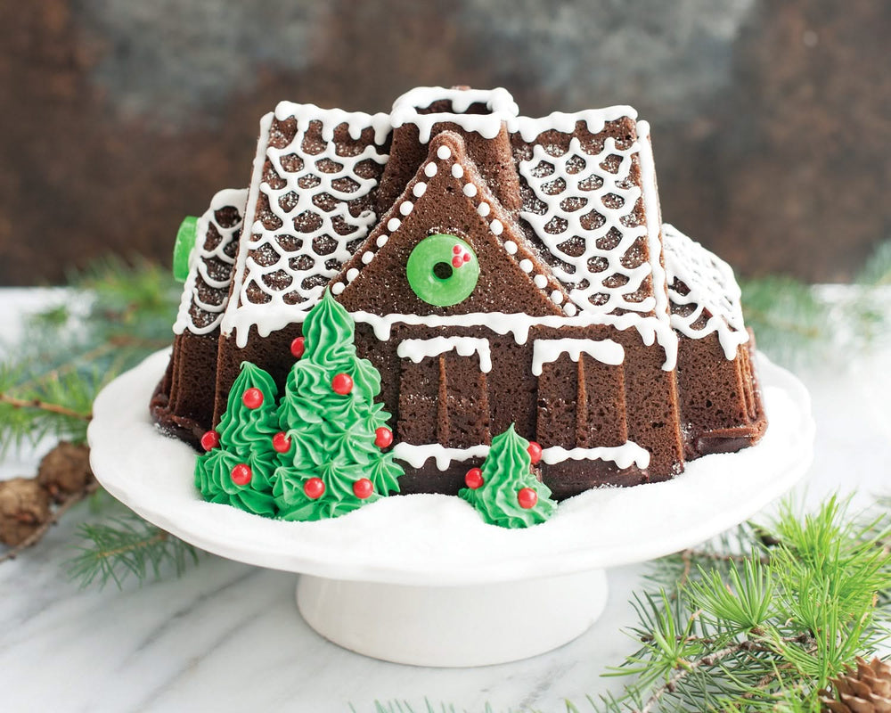 Nordic Ware Tulbandform Gingerbread House Bundt Sølv - Gietaluminium - 26 x 20 cm