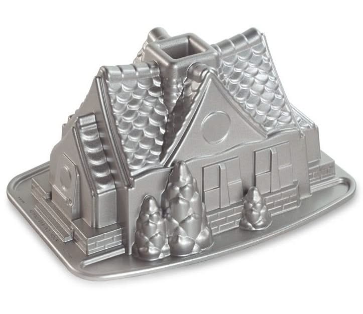 Nordic Ware Tulbandform Gingerbread House Bundt Sølv - Gietaluminium - 26 x 20 cm