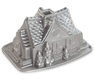 Nordic Ware Tulbandform Gingerbread House Bundt Sølv - Gietaluminium - 26 x 20 cm