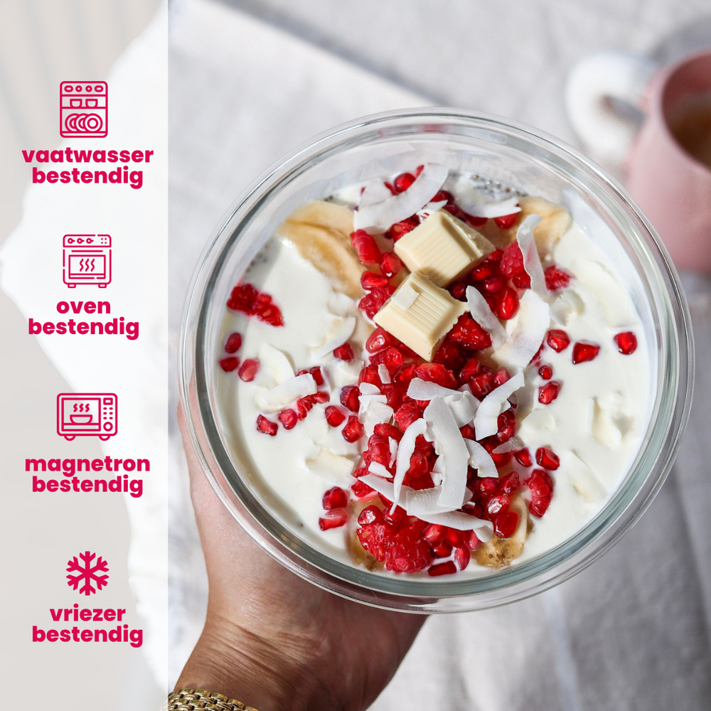 Sareva Glazen Vershoudbakjes Glas - To Go - med Låg - Ovnfade - Cook & Fresh - 3 dele