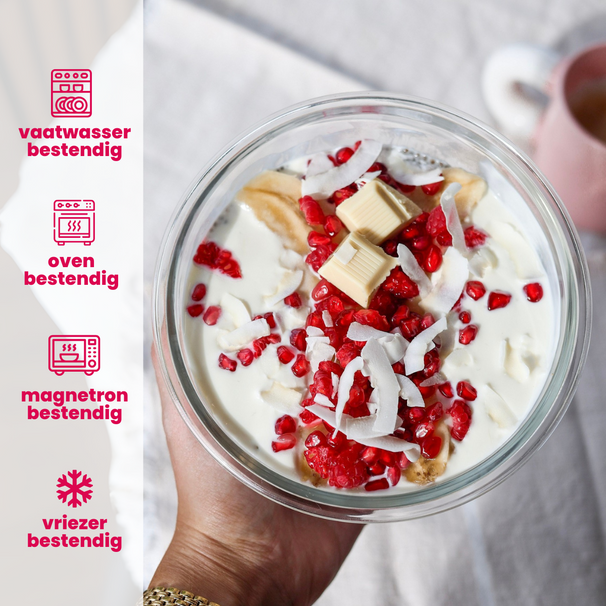Sareva Glazen Vershoudbakjes Glas - To Go - med Låg - Ovnfade - Cook & Fresh - 3 dele