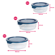 Sareva Glazen Vershoudbakjes Glas - To Go - med Låg - Ovnfade - Cook & Fresh - 3 dele