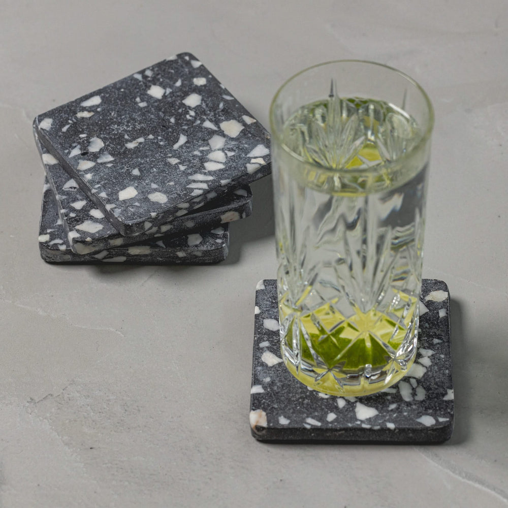 Jay Hill Underlag Terrazzo - Grå - 10 x 10 cm - 4 Styk
