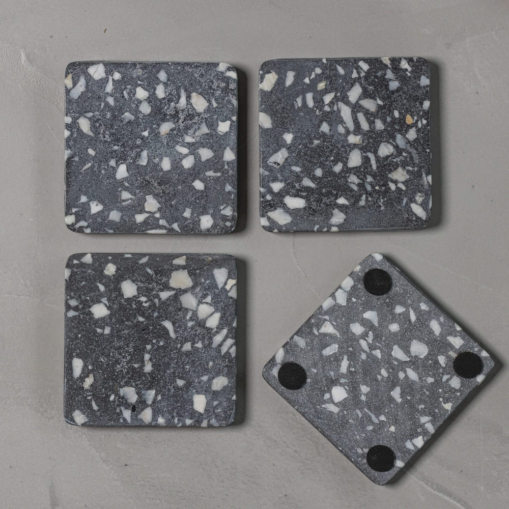 Jay Hill Underlag Terrazzo - Grå - 10 x 10 cm - 4 Styk