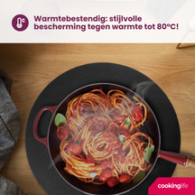Cookinglife Placemats - Vegan læder - Sort - ø 38 cm - 6 stk.