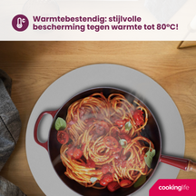 Cookinglife Placemats - Dobbelt så meget - Vegansk læder - Grå / Blå ø 38 cm - 6 Stykker