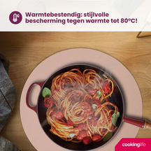 Cookinglife Placemats - Dobbelt så meget - Vegansk læder - Grå / Rosa ø 38 cm - 6 Stykker