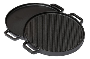 Blackwell Grillplade BBQ / Bagplade Gussejern ø 30 cm - uden non-stick belægning 2-sidet