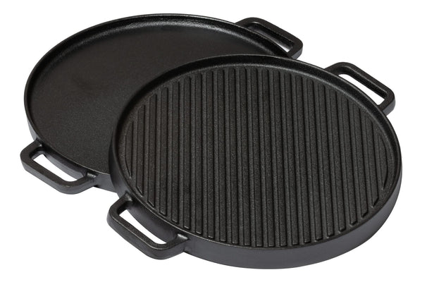 Blackwell Grillplade BBQ / Bagplade Gussejern ø 30 cm - uden non-stick belægning 2-sidet