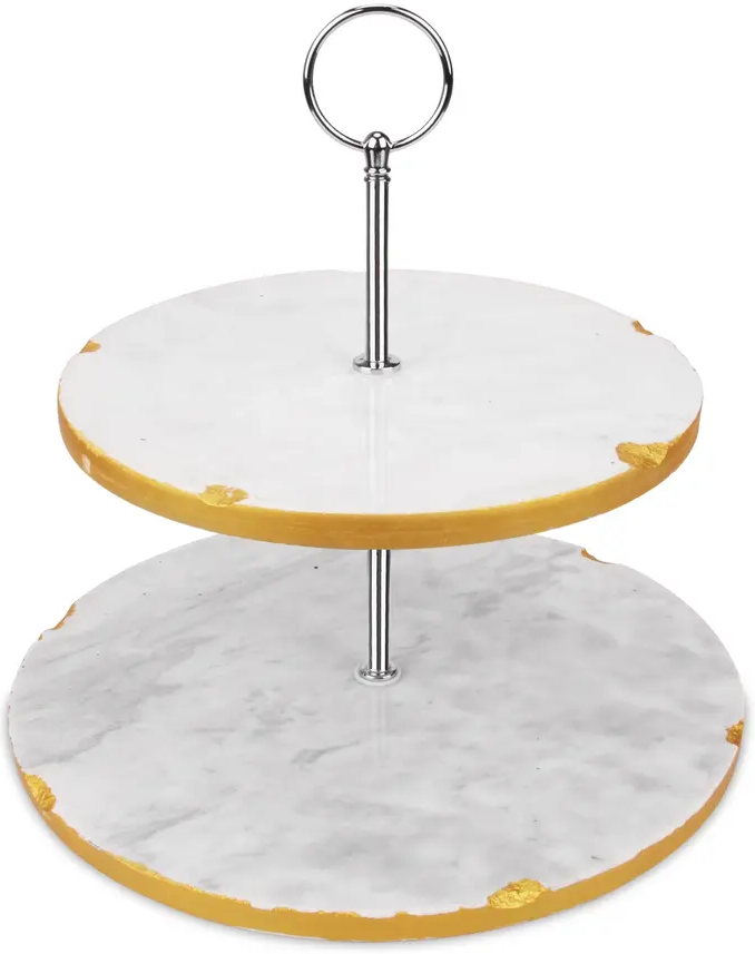 Jay Hill Etagere Marmor Guld - ø 20 & 25 cm - 2 Lag