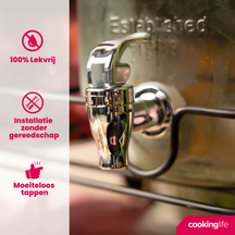 Cookinglife Dubbele Drankdispenser - med holder - 2 x 4 liter