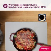 Cookinglife 6 Placemats + 6 Underlag - Dobbelt så meget - Vegansk læder - Blå / Grå