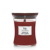 WoodWick Duftlys Medium Cinnamon Chai - 11 cm / ø 10 cm - Duftlys i Glas - Trævæge
