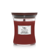 WoodWick Duftlys Medium Cinnamon Chai - 11 cm / ø 10 cm - Duftlys i Glas - Trævæge