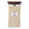 WoodWick Geurkaars Large Vanilla Bean - 18 cm / ø 10 cm - Geurkaars i Glas - Houten Lont