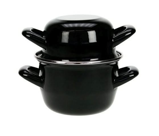 Cosy & Trendy Mosselpan - Emalje - Sort - ø 12 cm / 900 ml - emaljeret non-stick belægning