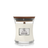 WoodWick Geurkaars Mini White Tea & Jasmine - 8 cm / ø 7 cm - Geurkaars i Glas - Houten Lont