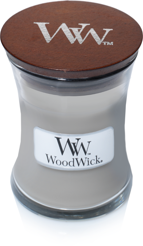 WoodWick Geurkaars Mini Fireside - 8 cm / ø 7 cm - Geurkaars i Glas - Trævæge