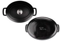 Cosy & Trendy Braadpan med deksel Fontestic Gietijzer Black Ovaal - 31 x 24 cm / 6 Liter - emaljeret non-stick belægning