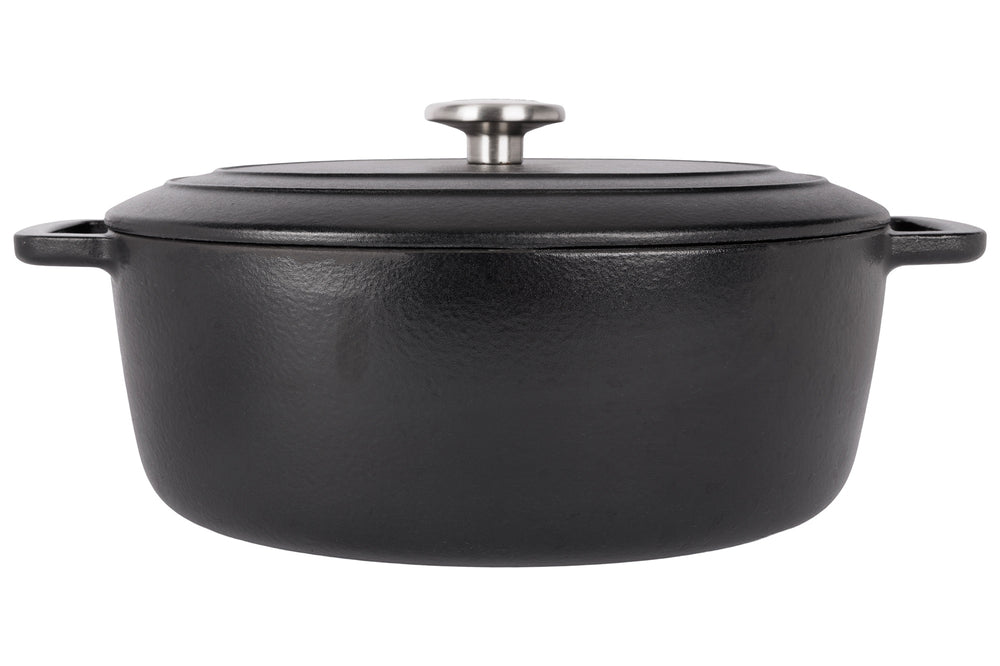 Cosy & Trendy Braadpan med deksel Fontestic Gietijzer Black Ovaal - 31 x 24 cm / 6 Liter - emaljeret non-stick belægning