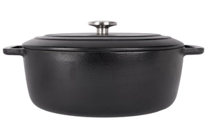 Cosy & Trendy Braadpan med deksel Fontestic Gietijzer Black Ovaal - 31 x 24 cm / 6 Liter - emaljeret non-stick belægning