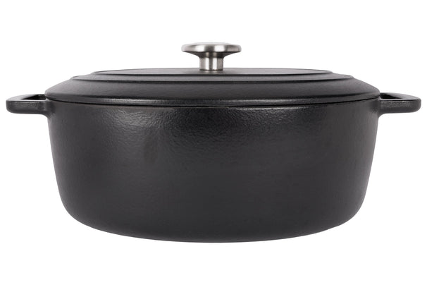 Cosy & Trendy Braadpan med deksel Fontestic Gietijzer Black Ovaal - 31 x 24 cm / 6 Liter - emaljeret non-stick belægning