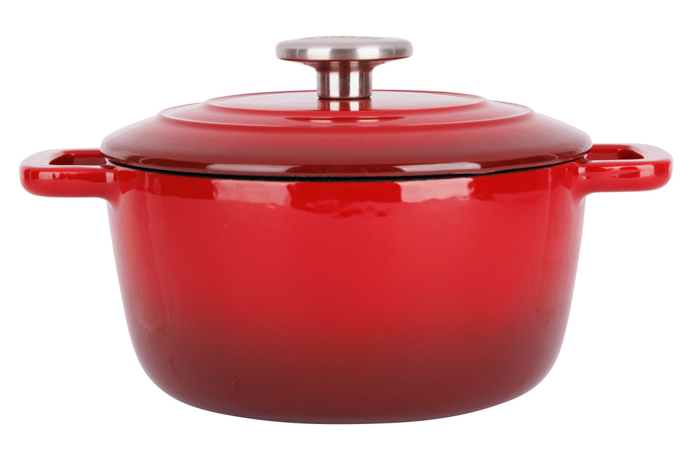 Cosy & Trendy Braadpan med deksel Fontestic Gietijzer Traditional Red Ø 20 cm / 2.7 Liter - emaljeret non-stick belægning
