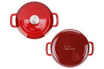 Cosy & Trendy Braadpan med låg Fontestic Gietijzer Traditional Red Ø 24 cm / 4.6 Liter - emaljeret non-stick belægning