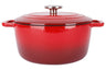 Cosy & Trendy Braadpan med låg Fontestic Gietijzer Traditional Red Ø 24 cm / 4.6 Liter - emaljeret non-stick belægning