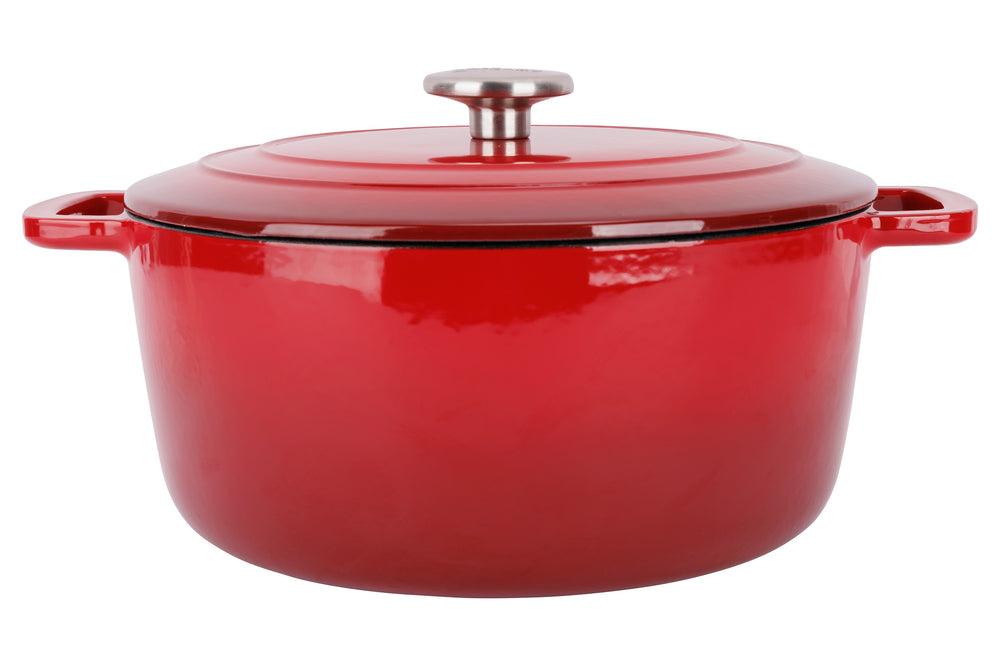 Cosy & Trendy Braadpan med deksel Fontestic Gietijzer Traditional Red Ø 28 cm / 6.8 Liter - emaljeret non-stick belægning