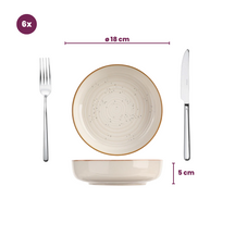 Cosy & Trendy Dybe Tallerkener / Pastatallerkener Baltic Vanilla ø 18 cm - 6 stk.