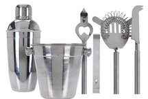 Cookinglife Barset RVS 6-Delig - Cocktailshaker, Ijsemmer, Zeef, Flesopener, Tang og Mes