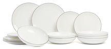 ASA Selection Serviesset A Table Ligne Noire 18-delig / 6 personer - 6 dinerborden, 6 ontbijtborden og 6 pasta-/soepborde
