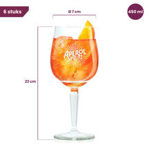 Aperol Spritz Glas - 450 ml - Officielt Glas - 6 stykker
