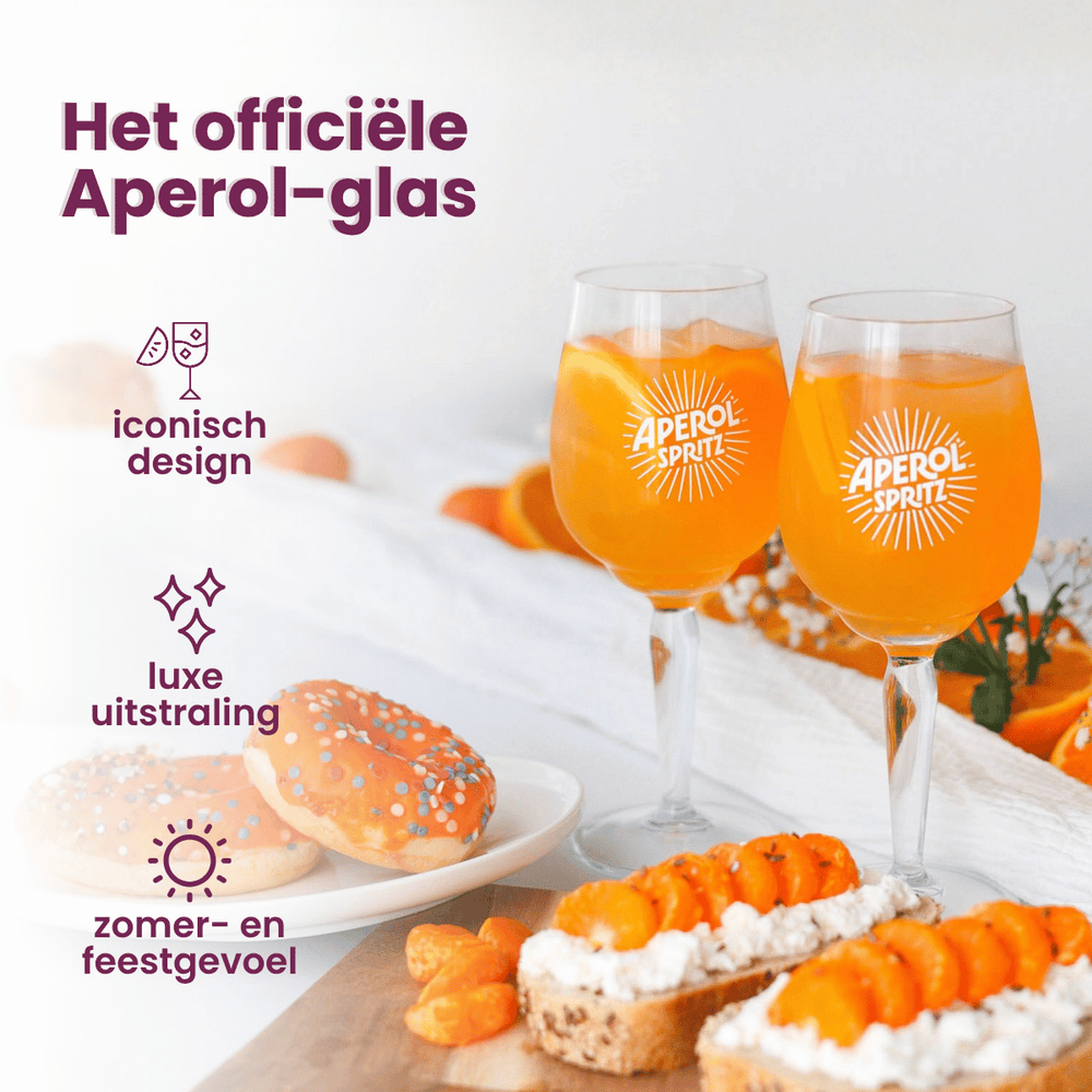 Aperol Spritz Glas - 450 ml - Officielt Glas - 6 stykker