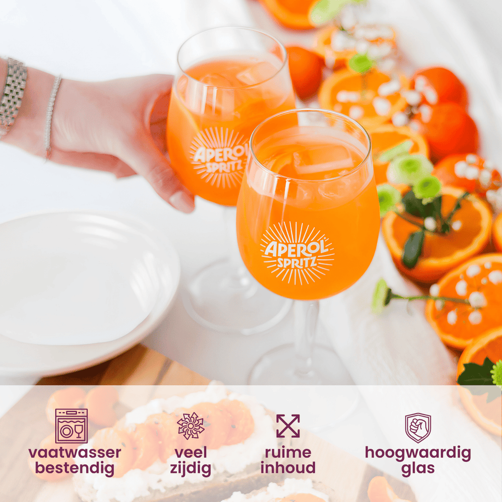 Aperol Spritz Glas - 450 ml - Officielt Glas - 6 stykker