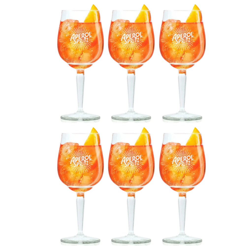 Aperol Spritz Glas - 450 ml - Officielt Glas - 6 stykker