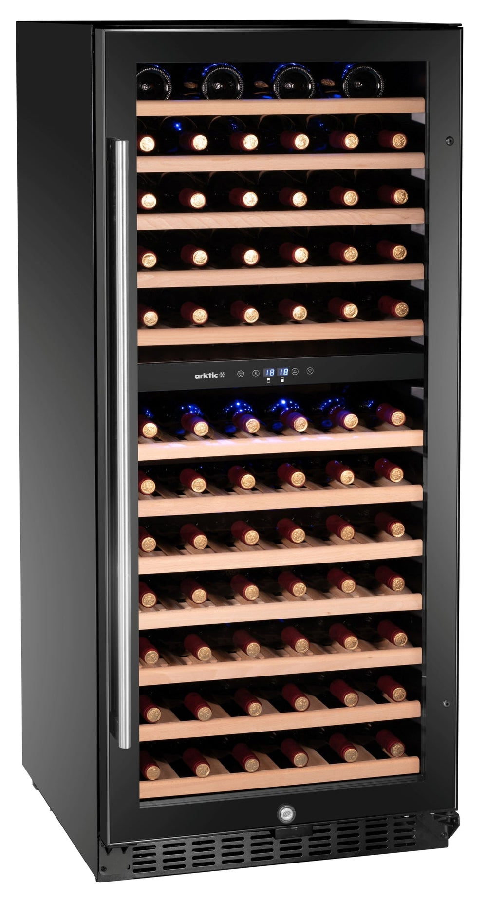 Arktic Vinreol / Vinklimaskab til 124 Flasker - 2 Zoner