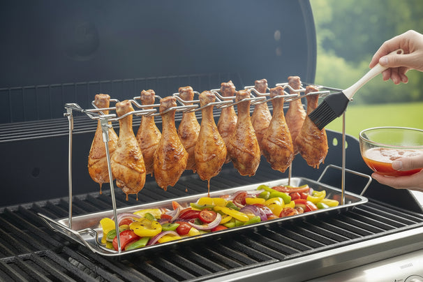 Cookinglife BBQ Kyllingevingeholder Fire & Flavour - Metal - Til 12 Stykker Grillning